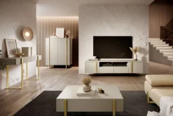 Bogart Komody*VERICA KOMODA 120 2D - cashmere / złote nogi