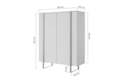 Bogart Komody*VERICA KOMODA 120 2D - cashmere / czarne nogi