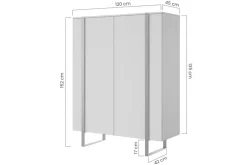 Bogart Komody*VERICA KOMODA 120 2D - cashmere / czarne nogi