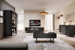 Bogart Komody*VERICA KOMODA 200 4D - charcoal flow / czarne nogi