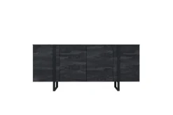 Bogart Komody*VERICA KOMODA 200 4D - charcoal flow / czarne nogi