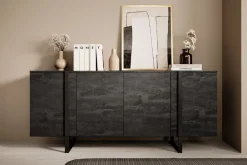 Bogart Komody*VERICA KOMODA 200 4D - charcoal flow / czarne nogi