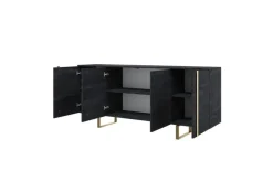 Bogart Komody*VERICA KOMODA 200 4D - charcoal flow / złote nogi