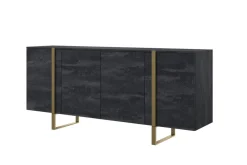 Bogart Komody*VERICA KOMODA 200 4D - charcoal flow / złote nogi