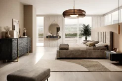 Bogart Komody*VERICA KOMODA 200 4D - charcoal flow / złote nogi