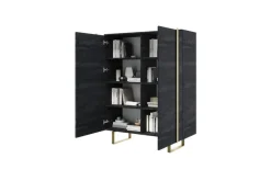 Bogart Komody*VERICA KOMODA 120 2D - charcoal flow / złote nogi