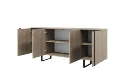 Bogart Komody*VERICA KOMODA 200 4D - dąb biszkoptowy / czarne nogi