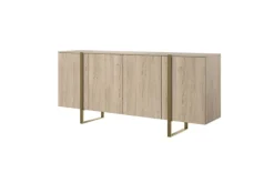 Bogart Komody*VERICA KOMODA 200 4D - dąb biszkoptowy / złote nogi