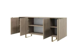 Bogart Komody*VERICA KOMODA 200 4D - dąb biszkoptowy / złote nogi