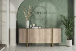 Bogart Komody*VERICA KOMODA 200 4D - dąb biszkoptowy / złote nogi