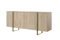 Bogart Komody*VERICA KOMODA 200 4D - dąb biszkoptowy / złote nogi