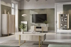 Bogart Komody*VERICA KOMODA 120 2D - dąb biszkoptowy / złote nogi