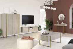 Bogart Komody*VERICA KOMODA 120 2D - dąb biszkoptowy / złote nogi