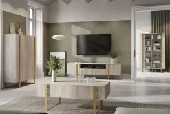 Bogart Komody*VERICA KOMODA 120 2D - dąb biszkoptowy / złote nogi