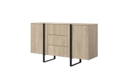 Bogart Komody*VERICA KOMODA 150 2D3SZ - dąb biszkoptowy / czarne nogi