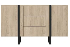 Bogart Komody*VERICA KOMODA 150 2D3SZ - dąb biszkoptowy / czarne nogi