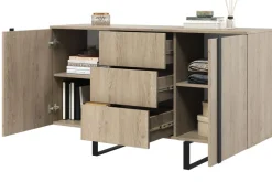 Bogart Komody*VERICA KOMODA 150 2D3SZ - dąb biszkoptowy / czarne nogi