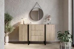 Bogart Komody*VERICA KOMODA 150 2D3SZ - dąb biszkoptowy / czarne nogi