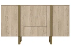 Bogart Komody*VERICA KOMODA 150 2D3SZ - dąb biszkoptowy / złote nogi