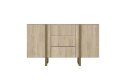 Bogart Komody*VERICA KOMODA 150 2D3SZ - dąb biszkoptowy / złote nogi