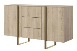 Bogart Komody*VERICA KOMODA 150 2D3SZ - dąb biszkoptowy / złote nogi