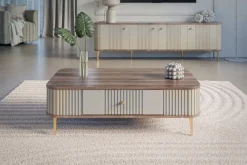 Bogart Stoliki Kawowe I Ławy*VESPER ŁAWA 103 1SZ - cashmere mdf / orzech / złote nogi