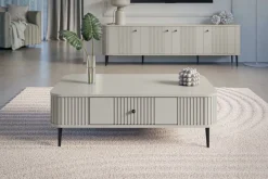 Bogart Stoliki Kawowe I Ławy*VESPER ŁAWA 103 1SZ - cashmere mdf / cashmere / czarne nogi