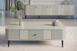 Bogart Stoliki Kawowe I Ławy*VESPER ŁAWA 103 1SZ - cashmere mdf / cashmere / czarne nogi