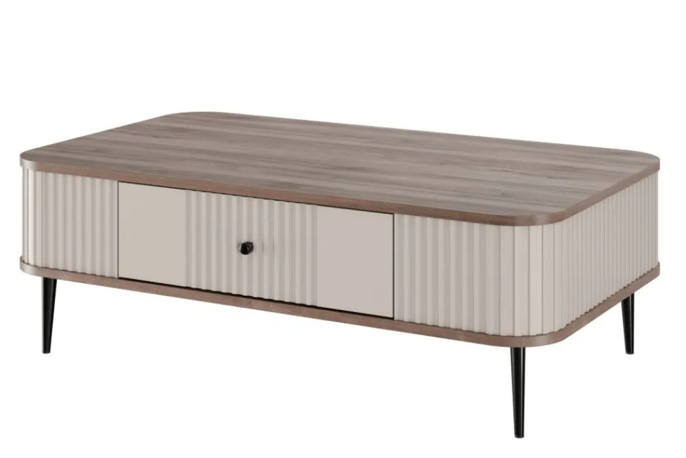 Bogart Stoliki Kawowe I Ławy*VESPER ŁAWA 103 1SZ - cashmere mdf / orzech / czarne nogi