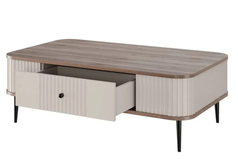 Bogart Stoliki Kawowe I Ławy*VESPER ŁAWA 103 1SZ - cashmere mdf / orzech / czarne nogi