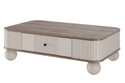 Bogart Stoliki Kawowe I Ławy*VESPER ŁAWA 103 1SZ - cashmere mdf / orzech / czarne uchwyty / nogi kule