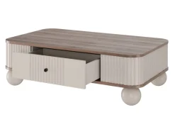 Bogart Stoliki Kawowe I Ławy*VESPER ŁAWA 103 1SZ - cashmere mdf / orzech / czarne uchwyty / nogi kule