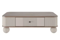 Bogart Stoliki Kawowe I Ławy*VESPER ŁAWA 103 1SZ - cashmere mdf / orzech / czarne uchwyty / nogi kule