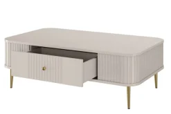 Bogart Stoliki Kawowe I Ławy*VESPER ŁAWA 103 1SZ - cashmere mdf / cashmere / złote nogi