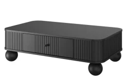 Bogart Stoliki Kawowe I Ławy*VESPER ŁAWA 103 1SZ - czarny mdf / czarny mdf / czarne uchwyty / nogi kule