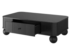 Bogart Stoliki Kawowe I Ławy*VESPER ŁAWA 103 1SZ - czarny mdf / czarny mdf / czarne uchwyty / nogi kule