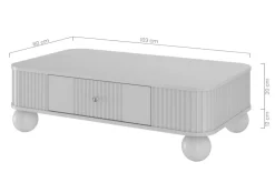 Bogart Stoliki Kawowe I Ławy*VESPER ŁAWA 103 1SZ - czarny mdf / czarny mdf / czarne uchwyty / nogi kule