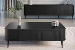 Bogart Stoliki Kawowe I Ławy*VESPER ŁAWA 103 1SZ - czarny mdf / czarny mdf / czarne nogi