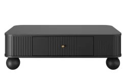 Bogart Stoliki Kawowe I Ławy*VESPER ŁAWA 103 1SZ - czarny mdf / czarny mdf / złote uchwyty / nogi kule