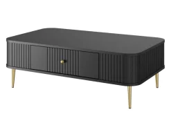 Bogart Stoliki Kawowe I Ławy*VESPER ŁAWA 103 1SZ - czarny mdf / czarny mdf / złote nogi