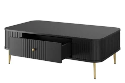 Bogart Stoliki Kawowe I Ławy*VESPER ŁAWA 103 1SZ - czarny mdf / czarny mdf / złote nogi