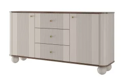 Bogart Komody Do Przedpokoju|Komody Młodzieżowe*VESPER KOMODA 160 2D3SZ - cashmere mdf / orzech / złote uchwyty / nogi kule