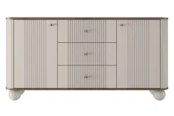 Bogart Komody Do Przedpokoju|Komody Młodzieżowe*VESPER KOMODA 160 2D3SZ - cashmere mdf / orzech / złote uchwyty / nogi kule