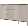 Bogart Komody*VESPER KOMODA 160 2D3SZ - cashmere mdf / orzech / złote nogi