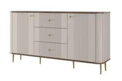 Bogart Komody*VESPER KOMODA 160 2D3SZ - cashmere mdf / orzech / złote nogi