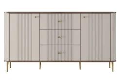 Bogart Komody*VESPER KOMODA 160 2D3SZ - cashmere mdf / orzech / złote nogi