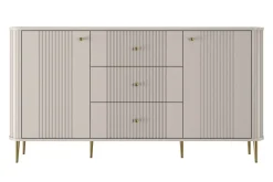 Bogart Komody*VESPER KOMODA 160 2D3SZ - cashmere mdf / cashmere / złote nogi