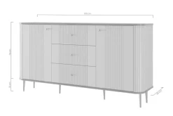 Bogart Komody*VESPER KOMODA 160 2D3SZ - cashmere mdf / cashmere / złote nogi