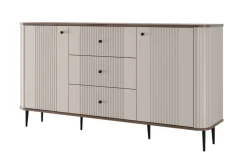 Bogart Komody*VESPER KOMODA 160 2D3SZ - cashmere mdf / orzech / czarne nogi