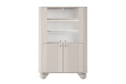 Bogart Szafki I Regały*VESPER WITRYNA 103 2D - cashmere mdf / cashmere / złote uchwyty / nogi kule